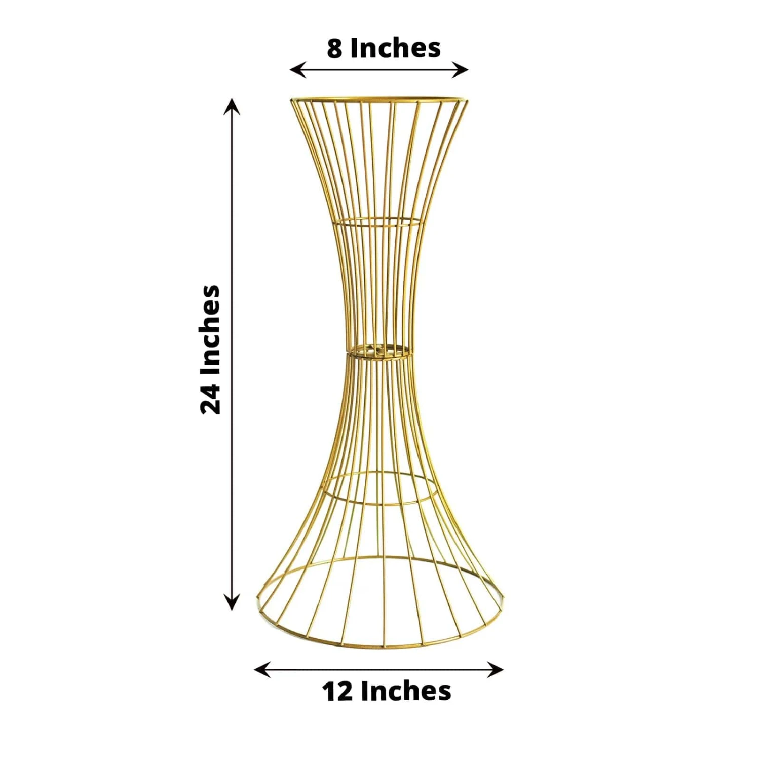 Reversible Trumpet Metal Flower Stand Pedestal Centerpiece - Gold 4 Reversible Trumpet Metal Flower Stand Pedestal Centerpiece - Gold - Image 2