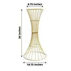 Reversible Trumpet Metal Flower Stand Pedestal Centerpiece - Gold 33 Reversible Trumpet Metal Flower Stand Pedestal Centerpiece - Gold -Optimal Home Decoration reversible trumpet metal flower stand pedestal centerpiece gold 30392707743807