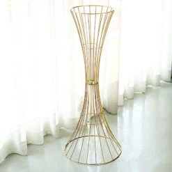 Reversible Trumpet Metal Flower Stand Pedestal Centerpiece - Gold 39 Reversible Trumpet Metal Flower Stand Pedestal Centerpiece - Gold -Optimal Home Decoration reversible trumpet metal flower stand pedestal centerpiece gold 30392707842111