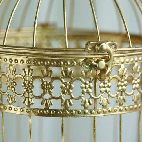 Set Of 2 9" And 13" Tall Metal Bird Cages Wedding Card Holder Centerpieces - Gold 10 Set Of 2 9" And 13" Tall Metal Bird Cages Wedding Card Holder Centerpieces - Gold - Image 8