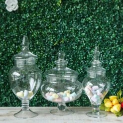 Set Of 3 10" 12" 14" Tall Glass Apothecary Jars Containers With Lids - Clear 18 Set Of 3 10" 12" 14" Tall Glass Apothecary Jars Containers With Lids - Clear -Optimal Home Decoration set of 3 10 12 14 tall glass apothecary jars containers with lids clear glas jar12 clr 14205884465215