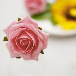 Silk Sunflowers And Foam Roses Artificial Flowers Box - Yellow Burgundy Pink -Optimal Home Decoration silk sunflowers and foam roses artificial flowers box yellow burgundy pink arti foammix 05 burgpk 28373088665663