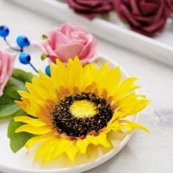Silk Sunflowers And Foam Roses Artificial Flowers Box - Yellow Burgundy Pink -Optimal Home Decoration silk sunflowers and foam roses artificial flowers box yellow burgundy pink arti foammix 05 burgpk 28546377285695