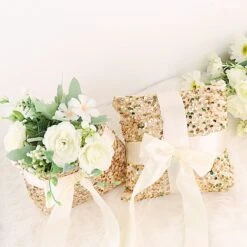 Velvet With Sequin Flower Girl Basket And Ring Bearer Pillow - Ivory And Champagne -Optimal Home Decoration velvet with sequin flower girl basket and ring bearer pillow ivory and gold wed cer fgrb seq01 gold 29496443404351