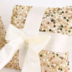 Velvet With Sequin Flower Girl Basket And Ring Bearer Pillow - Ivory And Champagne -Optimal Home Decoration velvet with sequin flower girl basket and ring bearer pillow ivory and gold wed cer fgrb seq01 gold 29496443469887