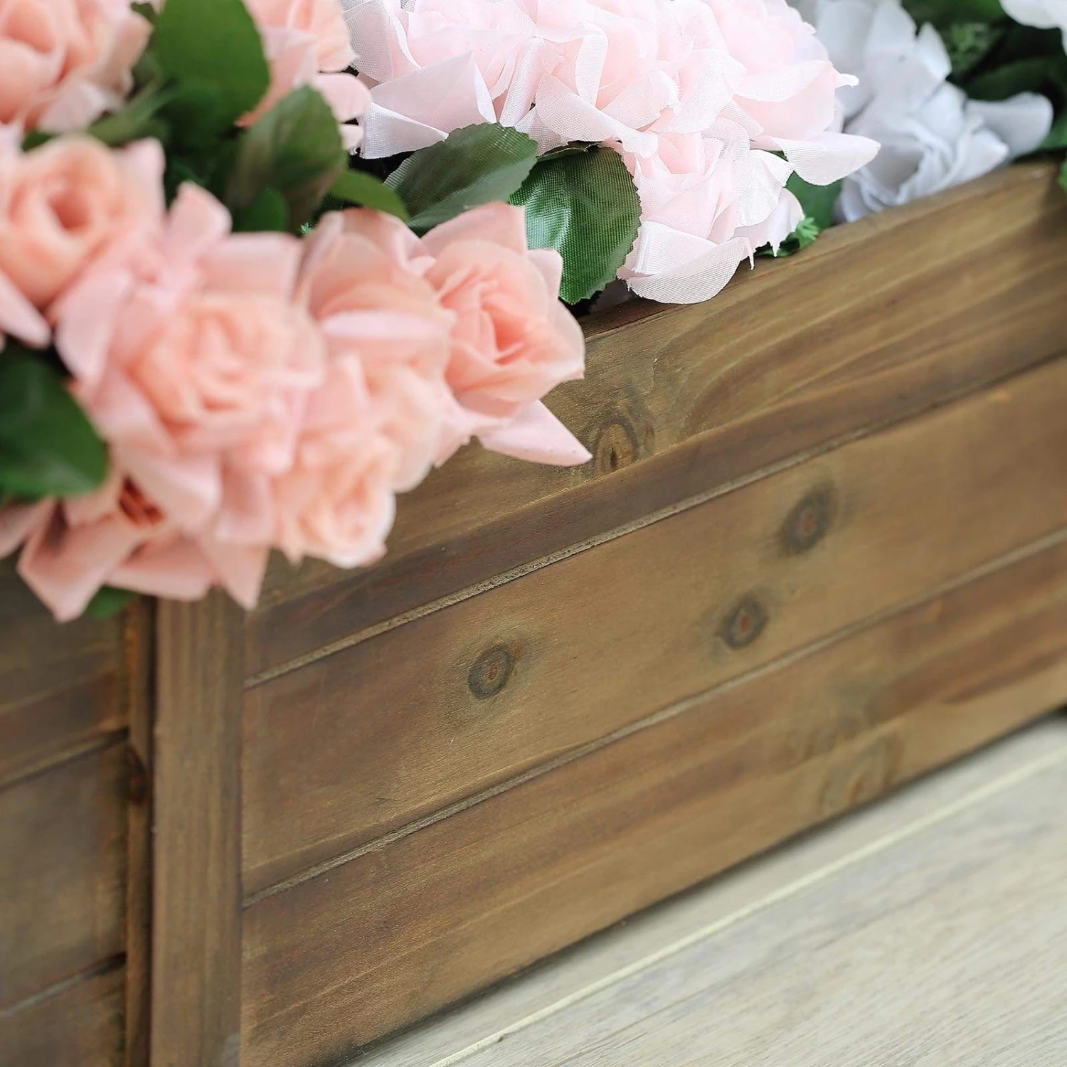 Wood Rectangular Box Planter Holders Centerpieces Dark Brown 18 Wood Rectangular Box Planter Holders Centerpieces Dark Brown - Image 16