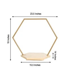 Optimal Home Decoration -Optimal Home Decoration wood with hexagon geometric metal arch cake display stand gold 29565481058367