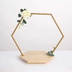 Wood With Hexagon Geometric Metal Arch Cake Display Stand - Gold 22 Wood With Hexagon Geometric Metal Arch Cake Display Stand - Gold -Optimal Home Decoration wood with hexagon geometric metal arch cake display stand gold 29565481123903