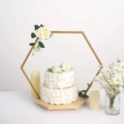 Wood With Hexagon Geometric Metal Arch Cake Display Stand - Gold 26 Wood With Hexagon Geometric Metal Arch Cake Display Stand - Gold -Optimal Home Decoration wood with hexagon geometric metal arch cake display stand gold 29565481254975