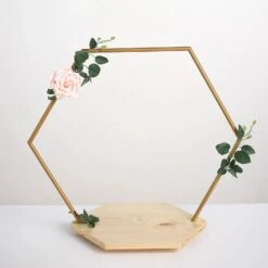 Wood With Hexagon Geometric Metal Arch Cake Display Stand - Gold 32 Wood With Hexagon Geometric Metal Arch Cake Display Stand - Gold -Optimal Home Decoration wood with hexagon geometric metal arch cake display stand gold 29565481451583