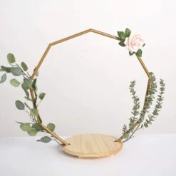 Wood With Nonagon Geometric Metal Arch Cake Display Stand - Gold 26 Wood With Nonagon Geometric Metal Arch Cake Display Stand - Gold -Optimal Home Decoration wood with nonagon geometric metal arch cake display stand gold 29565527130175