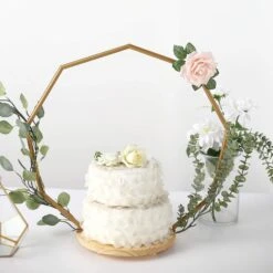 Wood With Nonagon Geometric Metal Arch Cake Display Stand - Gold 27 Wood With Nonagon Geometric Metal Arch Cake Display Stand - Gold -Optimal Home Decoration wood with nonagon geometric metal arch cake display stand gold 29565527162943