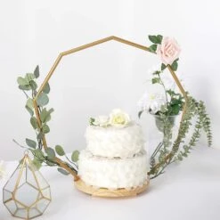 Wood With Nonagon Geometric Metal Arch Cake Display Stand - Gold 28 Wood With Nonagon Geometric Metal Arch Cake Display Stand - Gold -Optimal Home Decoration wood with nonagon geometric metal arch cake display stand gold 29565527195711