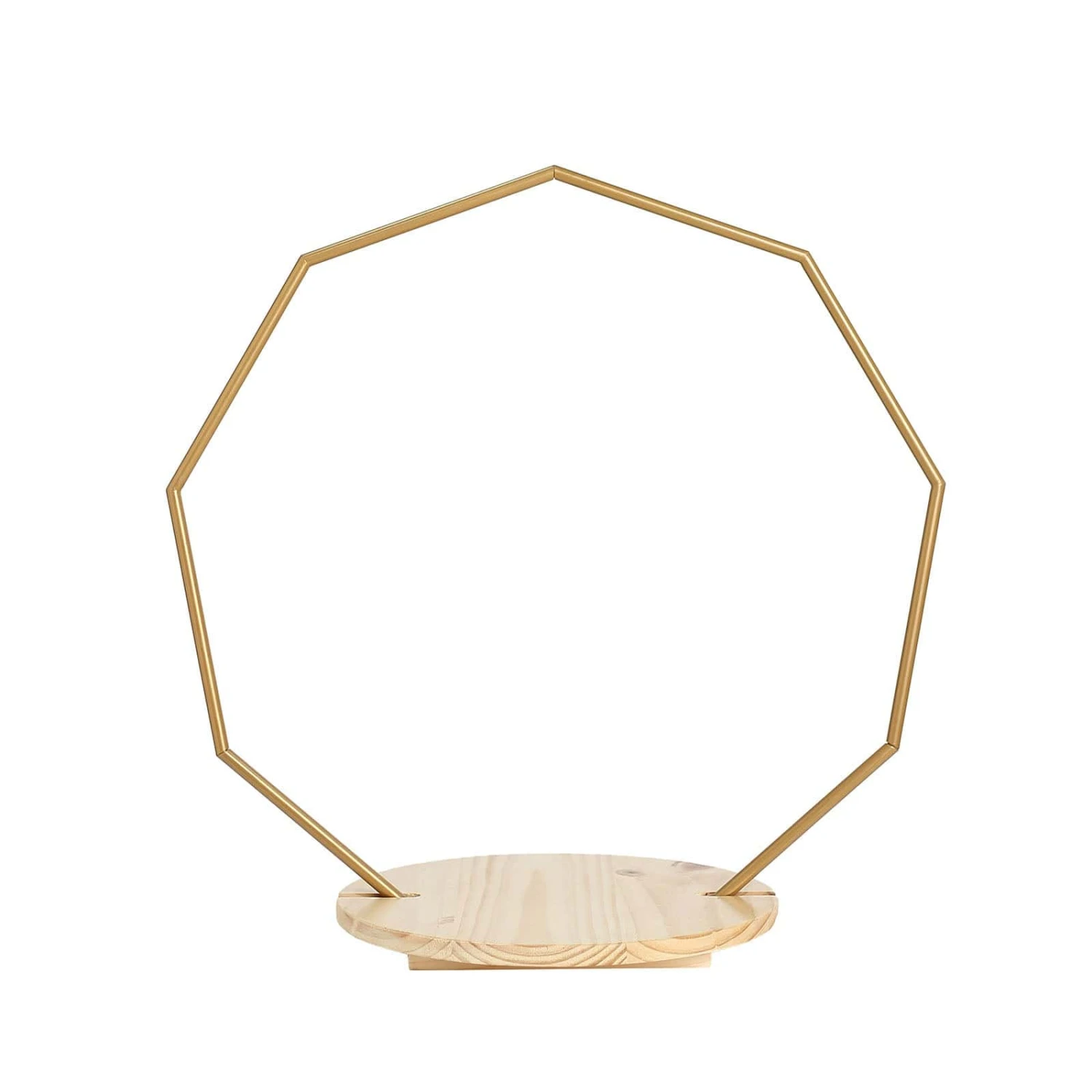 Wood With Nonagon Geometric Metal Arch Cake Display Stand - Gold 12 Wood With Nonagon Geometric Metal Arch Cake Display Stand - Gold - Image 10